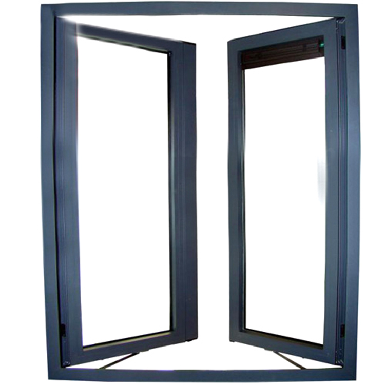 European Style Building Decoration Double Layer Tempered Glass Aluminum Window