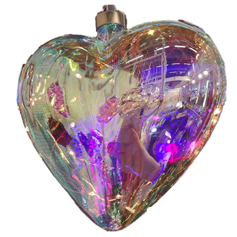 Art Glass Heart LED Lights Christmas Holiday Lighting for Fairy Wedding Party Decoration