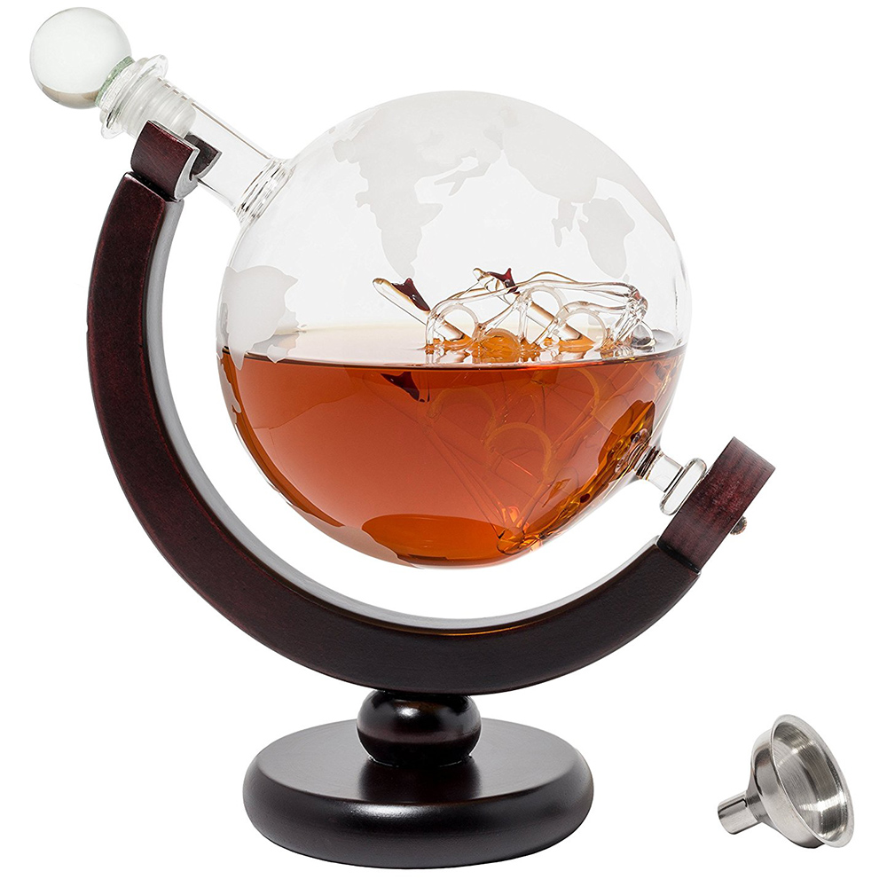 Made In China Factory Price Perfume Decanter For Whiskey Drinks Globe Decanter Gift Whiskey Decanter Globe Set For Sale