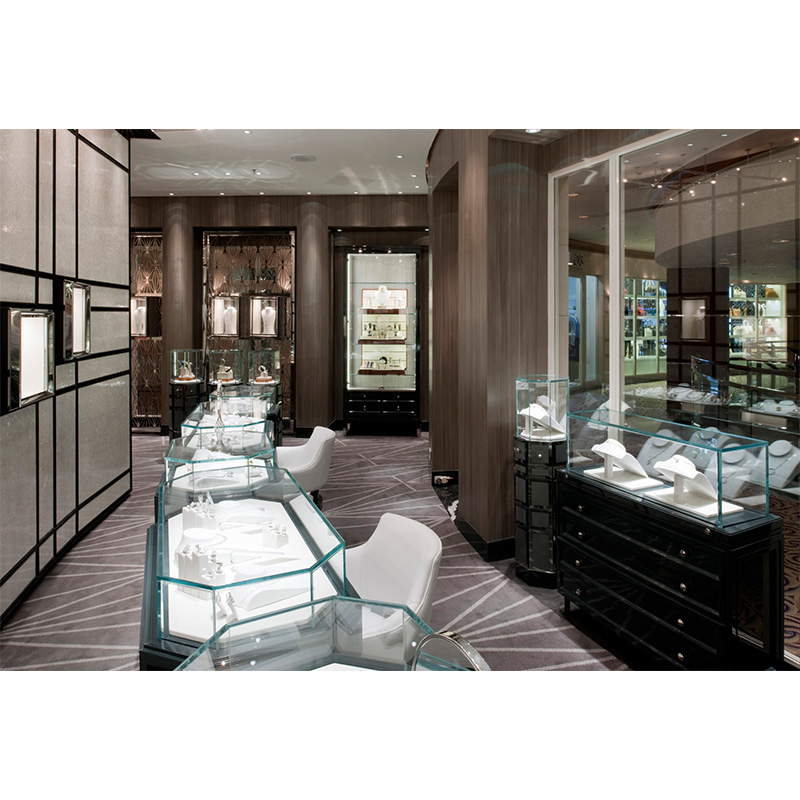 Professional Luxury Jewelry Shop Interior Design Modern Glass Jewelry Store Display Case For Retail Shop