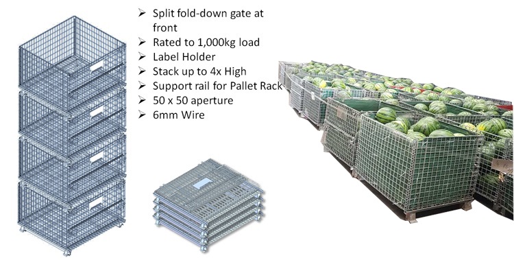 China Supplier Mesh Wire Pallet for Warehouse Storage Cage