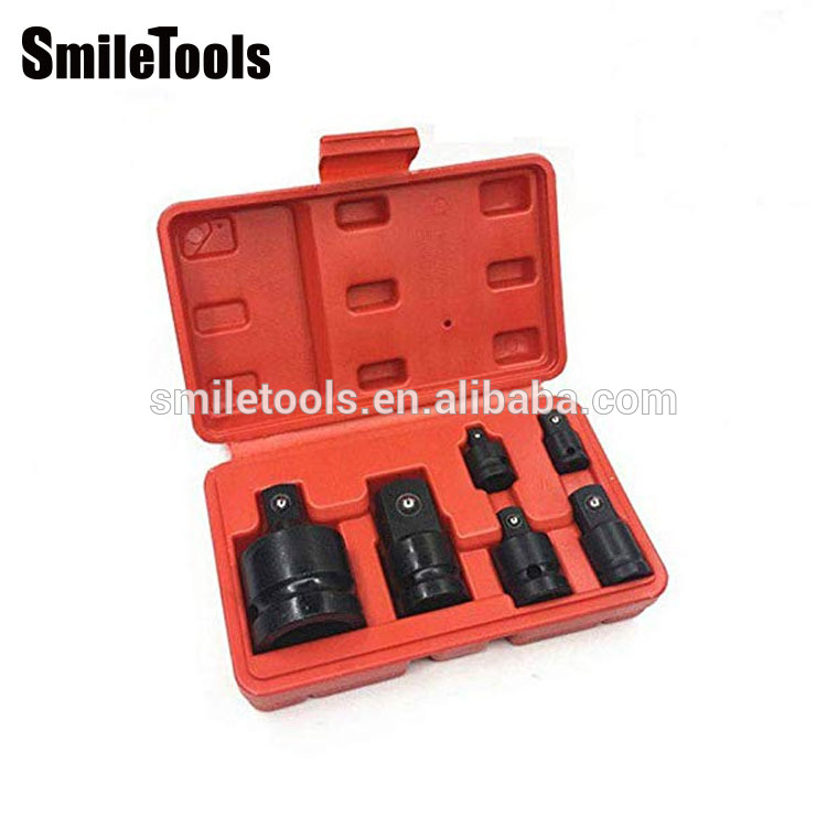 Smiletools 6pcs 1/4 3/8 1/2 Ratchet Drive Impact Socket Adapter Converter Reducer Universal Joint Extension Bar