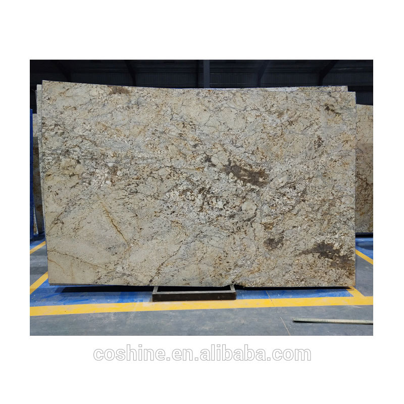 Owner Quarry Sales 2cm Polished Golden Granite Big Slabs For Kitchen Countertop