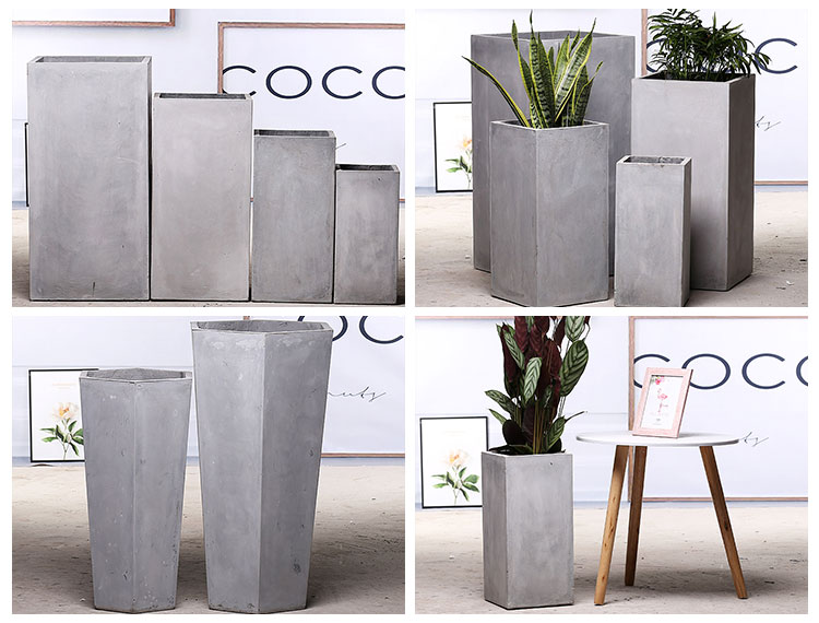 Rectangle large fiberglass concrete planter flower pot molds for sale