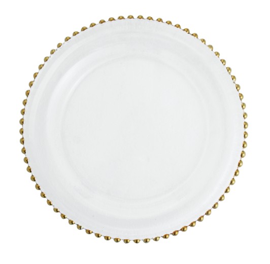 2019 new arriver glass plate set gold trim luxury glass plate set