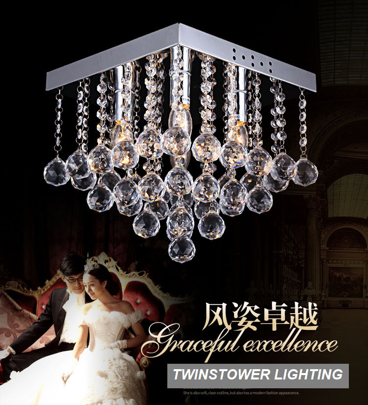 LED crystal ceiling lamp living room lighting crystal bedroom lamp hallway porch light