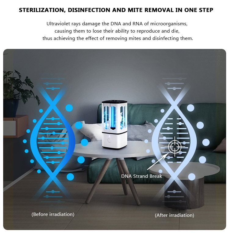 UV Sanitizer Sterilizer Box UVC Light Lamp with USB Rechargeable Lithium Battery