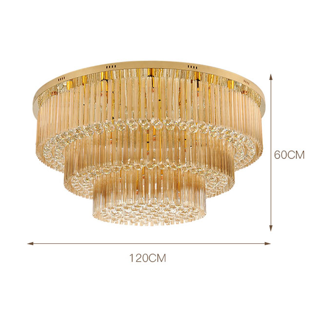 Big Home Lighting Luxury K9 Crystal Chandeliers & Pendant Lights Gold