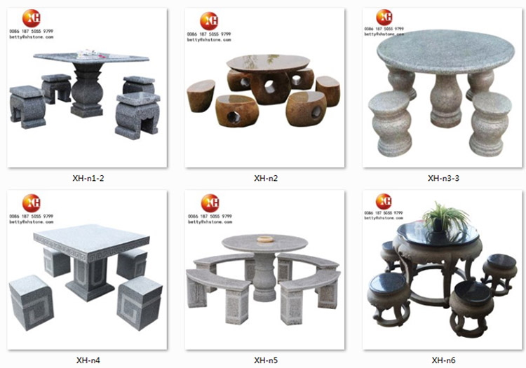 Polished High Quality Natural Dark Green Stone Long Table And Bench Chair For Garden Use And Landscaping Decoration