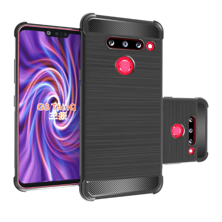 Carbon Fiber Shockproof TPU Case for LG G8 ThinQ KR Soft Back cover