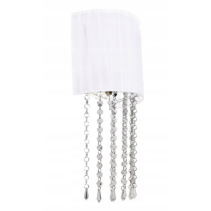 Crystal Drops Silk Shade Acrylic Wall Lamp NS-123027W