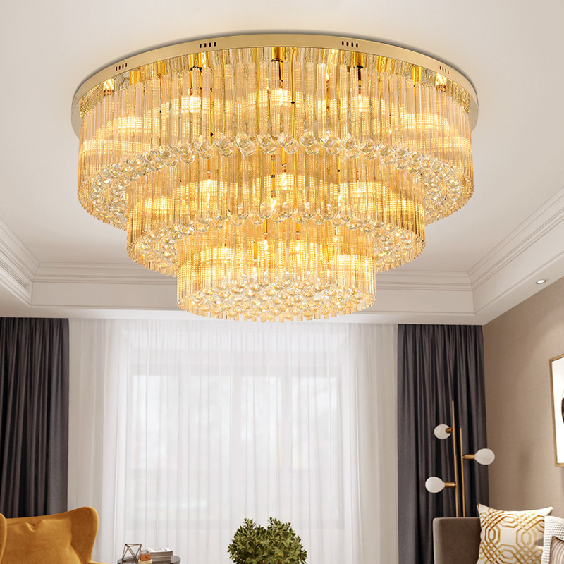 Big Home Lighting Luxury K9 Crystal Chandeliers & Pendant Lights Gold