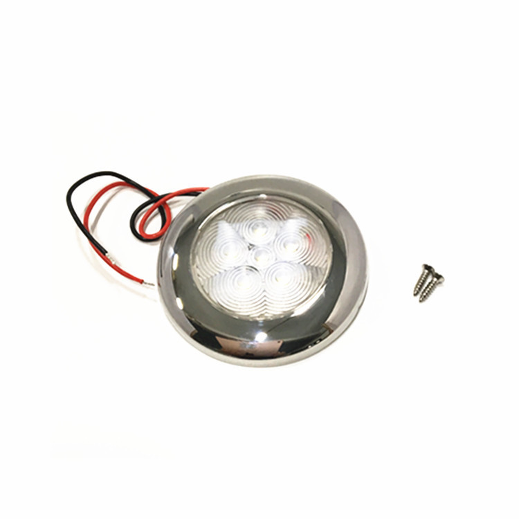 Silver Finish Surface Mount LED Wall Light Interior Small Puck Lamp Marine RV Boat Van 12VDC 1W 7CM Light Bulb