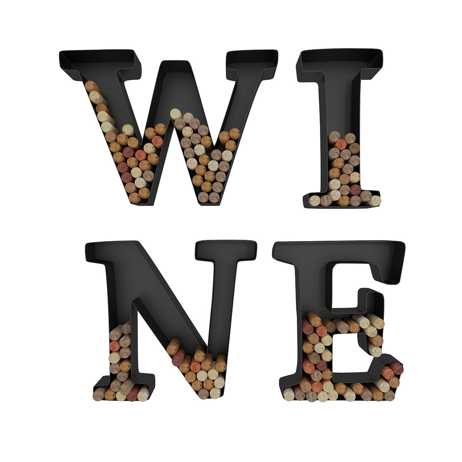 Hanssz Cheap  Wine Letter Hexagon Cork Holders Art Wall Decor Metal  All 4 Letters W I N E Gifts for Wine Lovers Manufacture