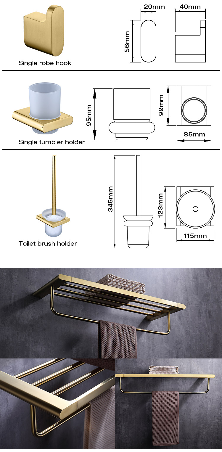 Stainless steel bathroom accessory set JG-SSG-KBN25A