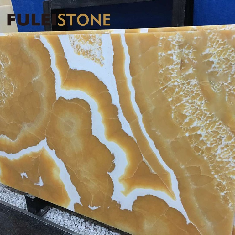 Polished of Orange Onyx used for wall