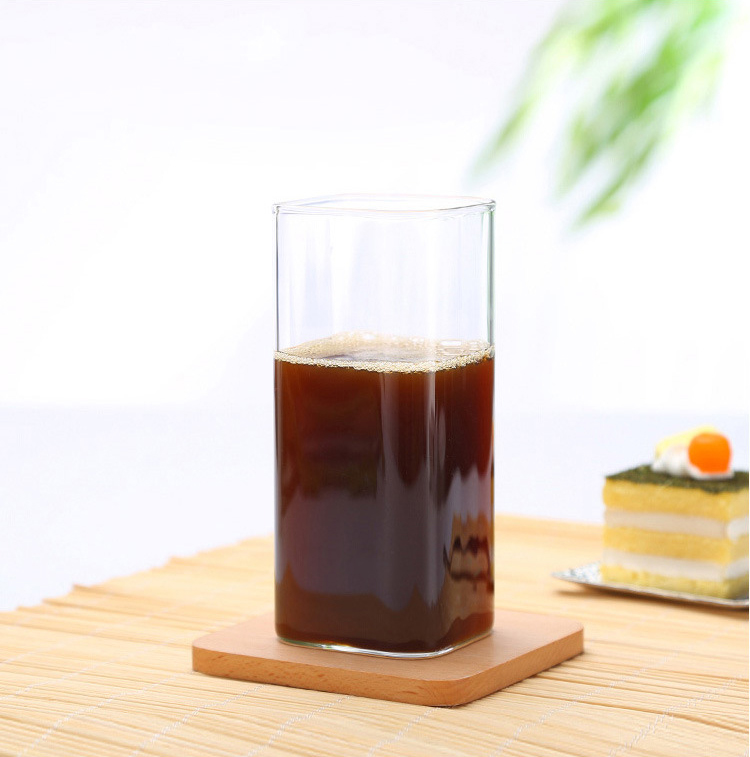 400ml Square Shape Borosilicate Glass Cup Milk Glass Cup