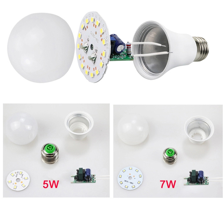 Hot selling base b22 e27 led lamp 3W 5W 7W 9W 15W 18w Aluminum+Plastic OEM raw material SKD bulb lamparas led light