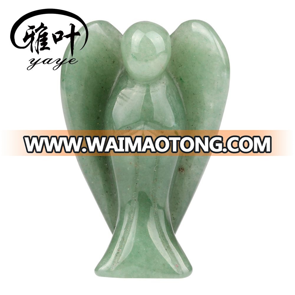 Natural Semi Precious Stone Green Aventurine Stone Angel