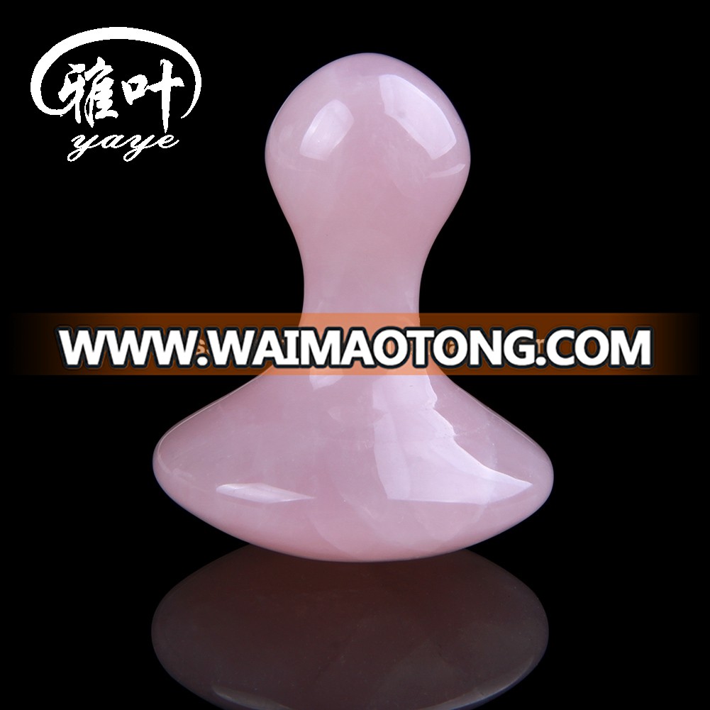 Factory Supply Massage Stone Natural Tumbled Rose Quartz Mushroom Massage Tools