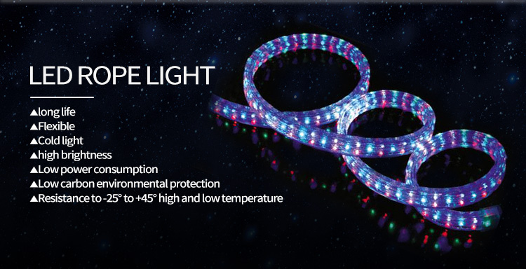 China Manufacturer AC220V/110V IP65 led rope light 50m-roll