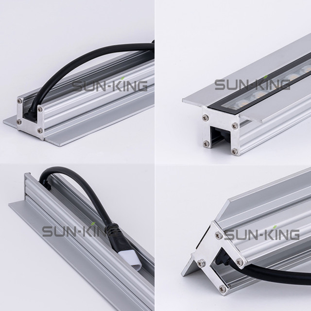 IP65 SMD5050 milky or clear glass 1M blue 6000K 5000K yellow linear bar lamp 12W outdoor architectural lighting