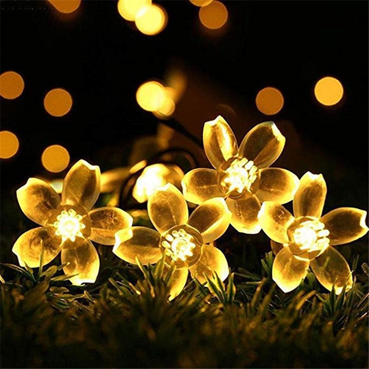 Solar String Lights 10m 100led Peach Flower Waterproof Outdoor Decoration Lighting Fariy Christmas Lights Wedding party Garden