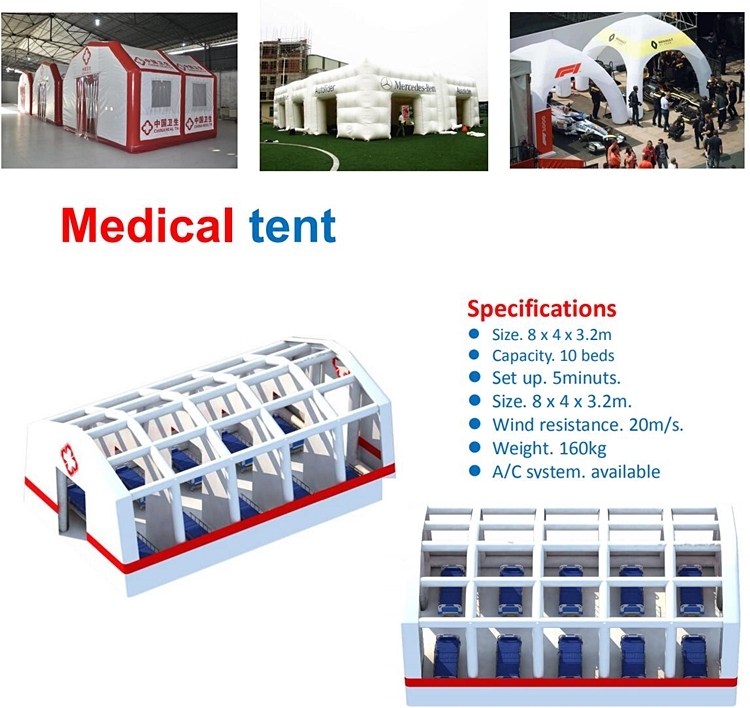 Manufacturer custom outdoor removable inflatable hospital tent emergency rescue epidemic prevention ICU isolation house