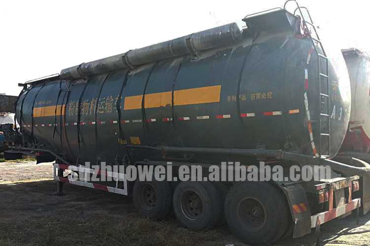 Used 3 axles Diesel Engine 50CBM Bulk Cement Powder Tank Semi Trailer