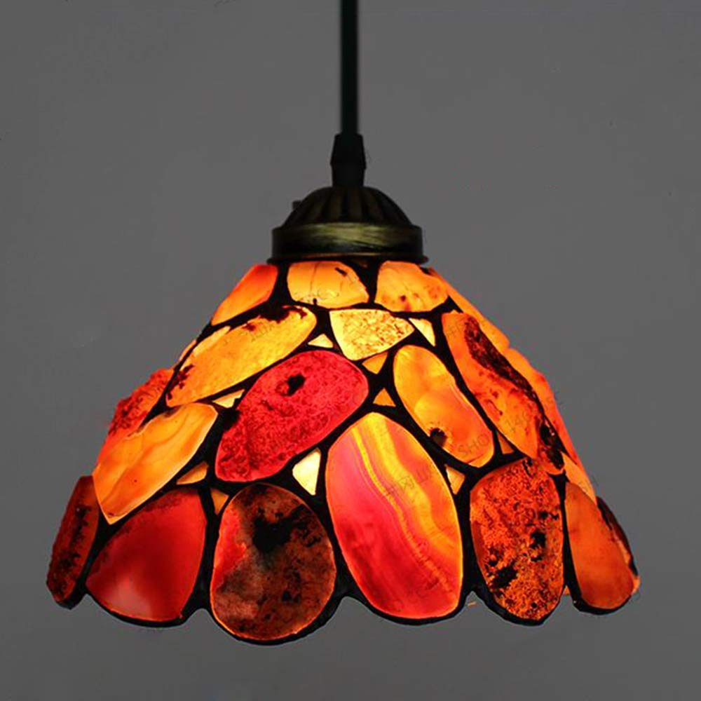 TFC-1882 Tiffany Style Agate Stone Pendant Hanging Light for Aisle Restaurant Bar Cafe Decorative Lighting