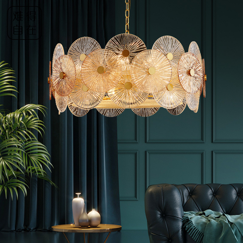 High quality glass chandelier glass lamp shade modern luxury chandelier for living room dining room restaurant