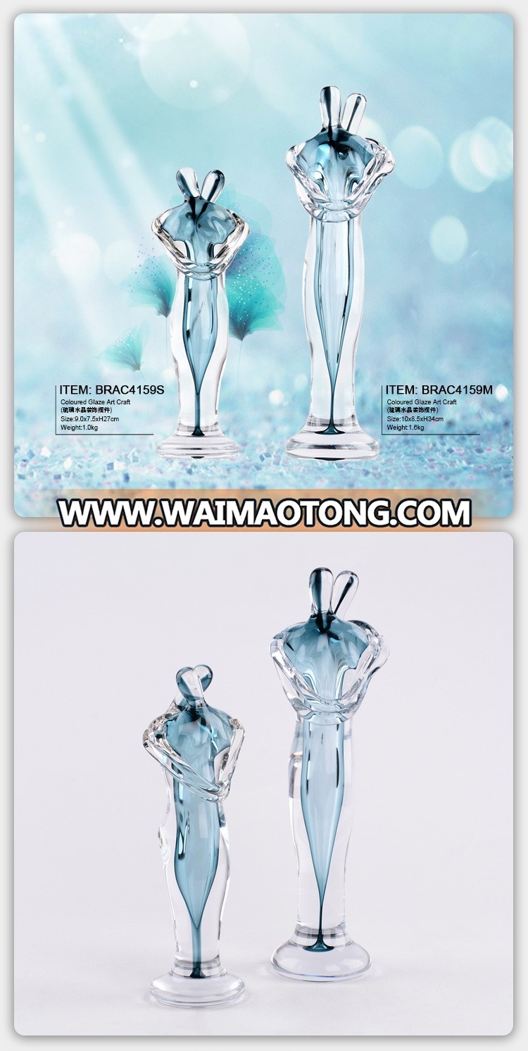 Crystal Handblown Art Hotel Livingroom Glass Figure Crafts for Home Decor Accessory