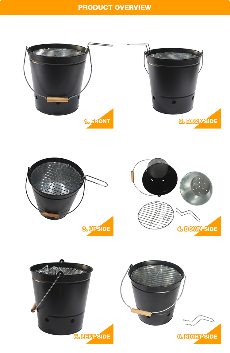 Wholesale Camping Picnic Outdoor portable Barbecue Bucket for Grilling