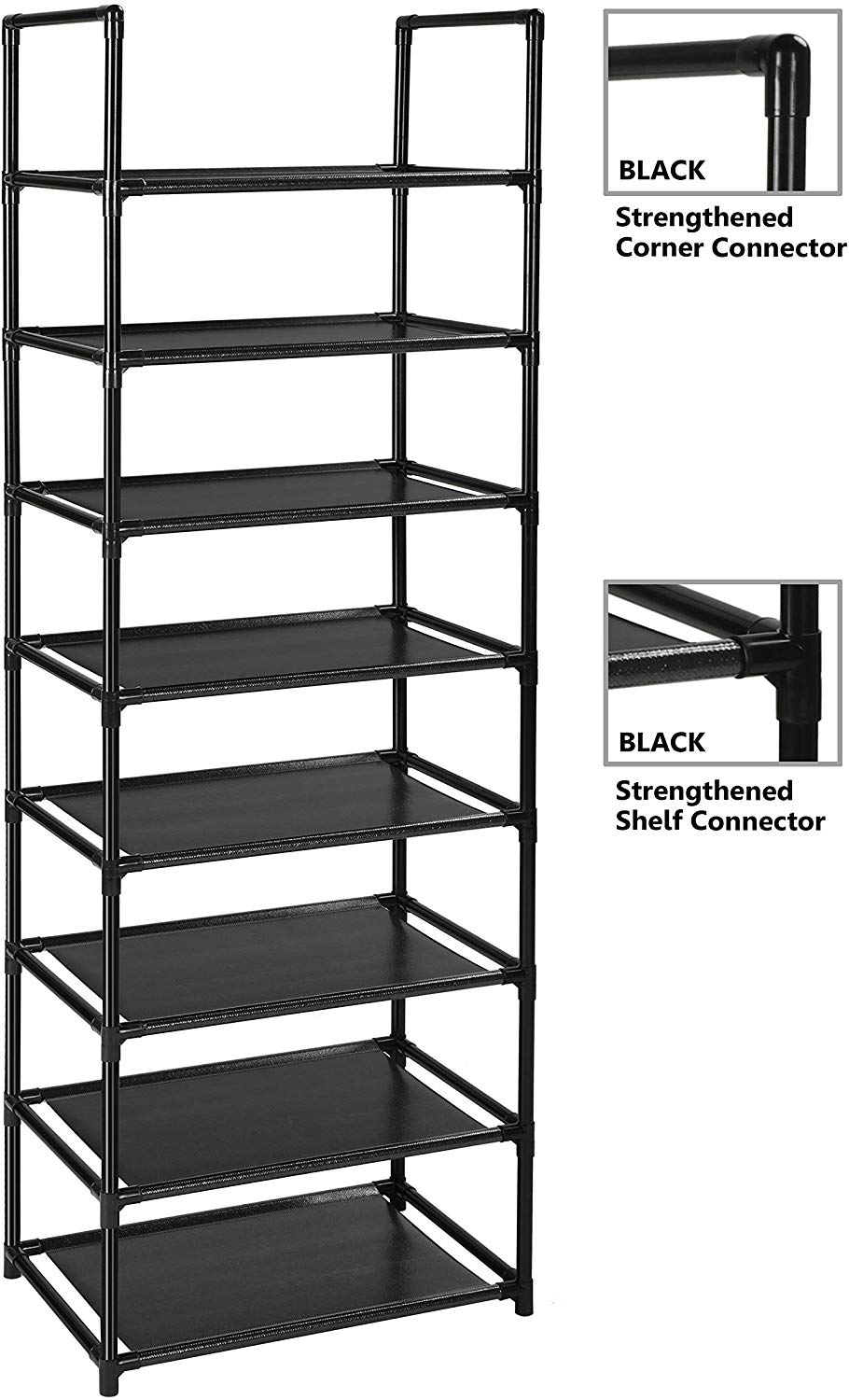 Hanssz  8 Tiers Shoe Rack 16-20 Pairs Sturdy Shoe Shelf