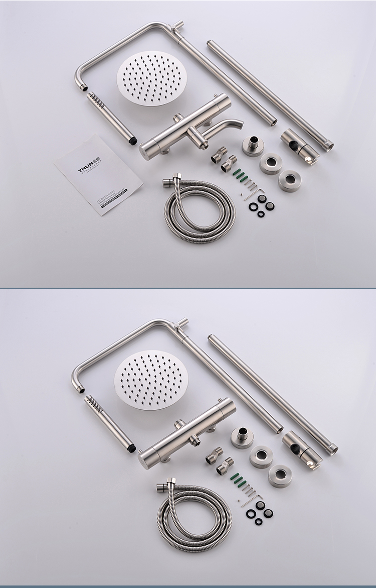 high end three functions wall-mounted stainless steel 304  thermostatic rain and hand  shower set