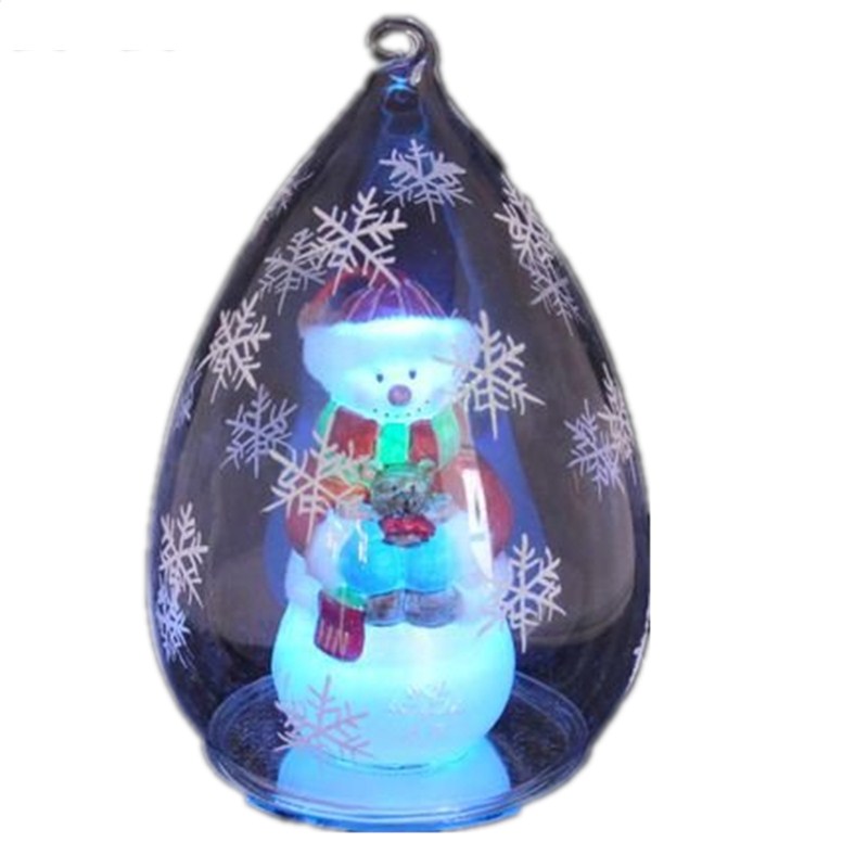 New Product Christmas Decoration Snowman Ornament Hanging Glass Ball