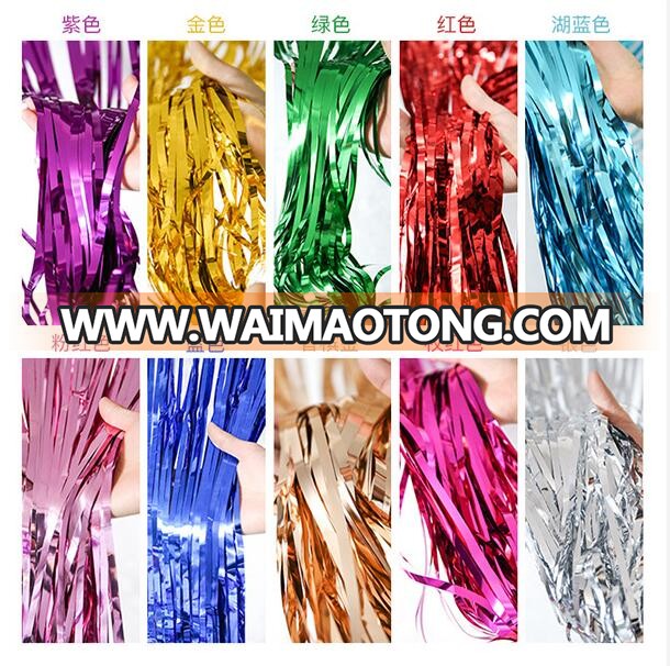 20pcs 12" Rose Gold Confetti Balloons And 3ft x 8.3ft(1*2.5m) Rose Gold Metallic Tinsel Foil Fringe Curtains