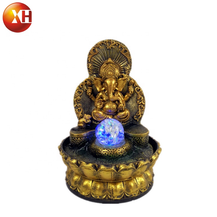 Factory Direct Sales New Design Southeast Asia Resin Crafts Gift Elephant Table Fountains For Indoor Decoration