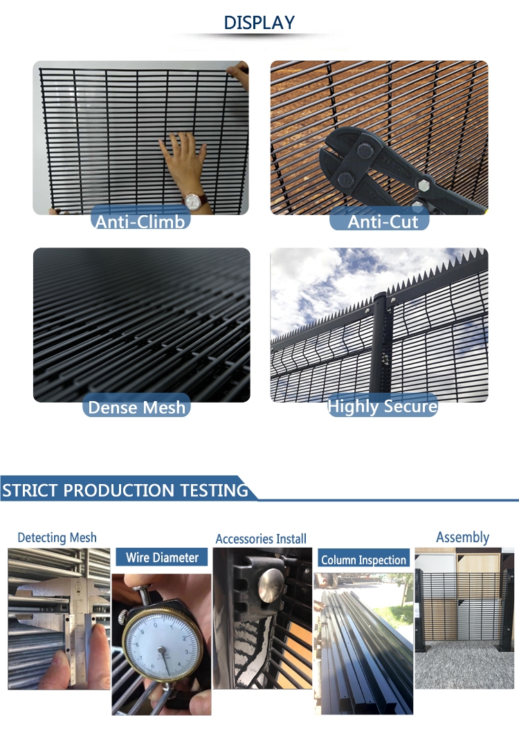 factory direct wholesale high security anti-climb 358 wire mesh fence with scientific production procedure