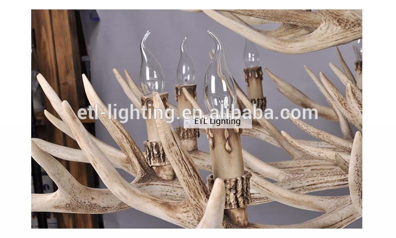 Deer antler chandelier for restaurant villa decoration resin antler chandelier lighting ETL89151