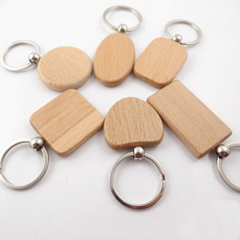 Custom wholesale DIY Blank  Wooden Key Chain best gifts Keychains