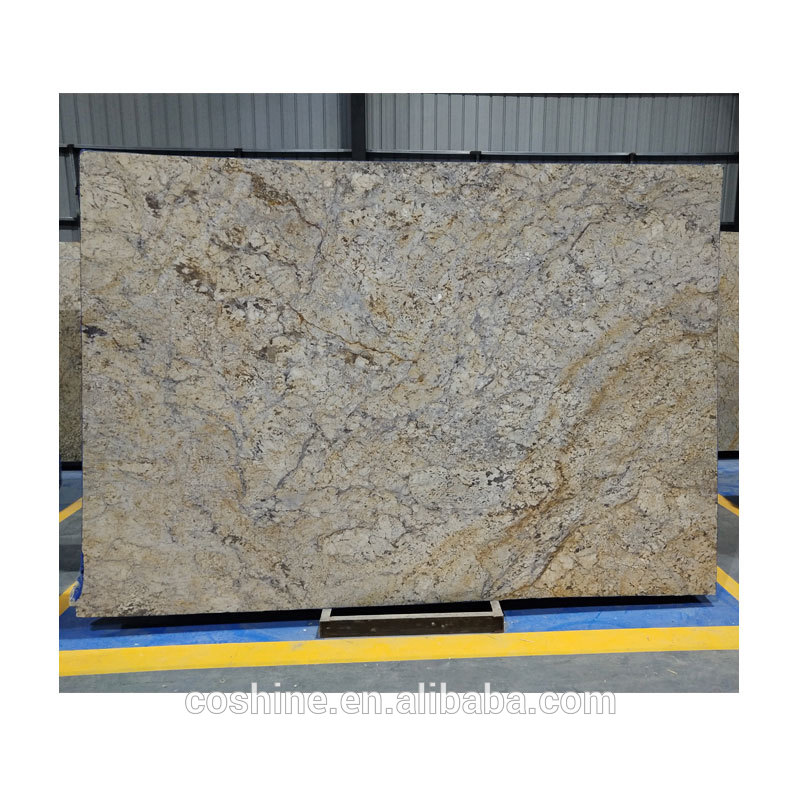 Owner Quarry Sales 2cm Polished Golden Granite Big Slabs For Kitchen Countertop