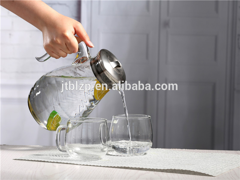 Heat Resistant Borosilicate Water Carafe Glass Pitcher