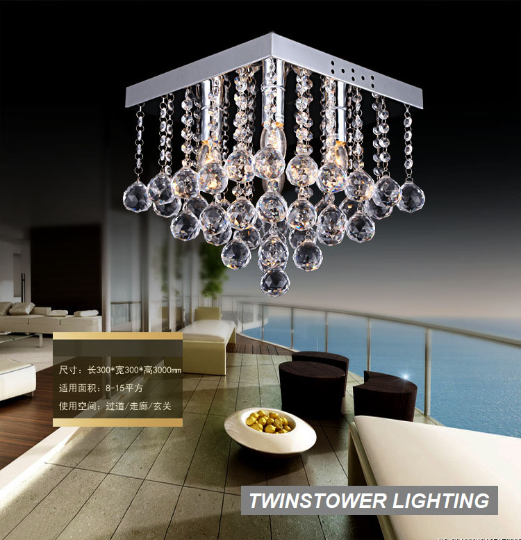 LED crystal ceiling lamp living room lighting crystal bedroom lamp hallway porch light