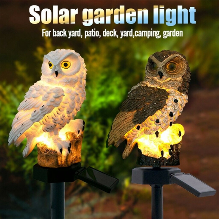 Solar Power Garden Light Decoration Waterproof Bird Resin Yard Decor Sculptures Outdoor Solar Lamp