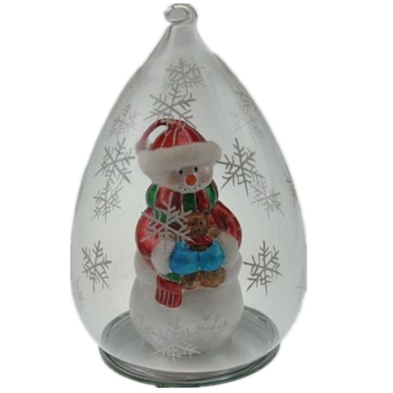 New Product Christmas Decoration Snowman Ornament Hanging Glass Ball