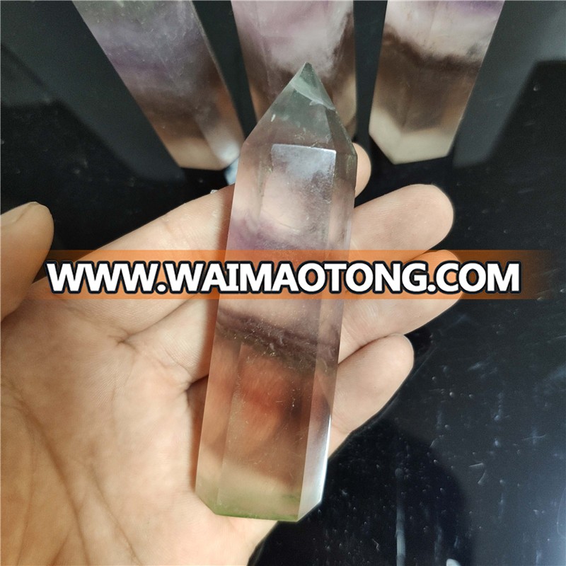 hot sale natural fluorite wand crystal quartz point for gift