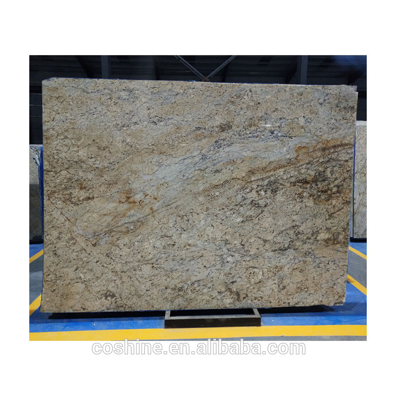 Owner Quarry Sales 2cm Polished Golden Granite Big Slabs For Kitchen Countertop