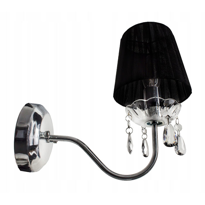 European modern fabric lampshade chrome wall lamp NS-123023D