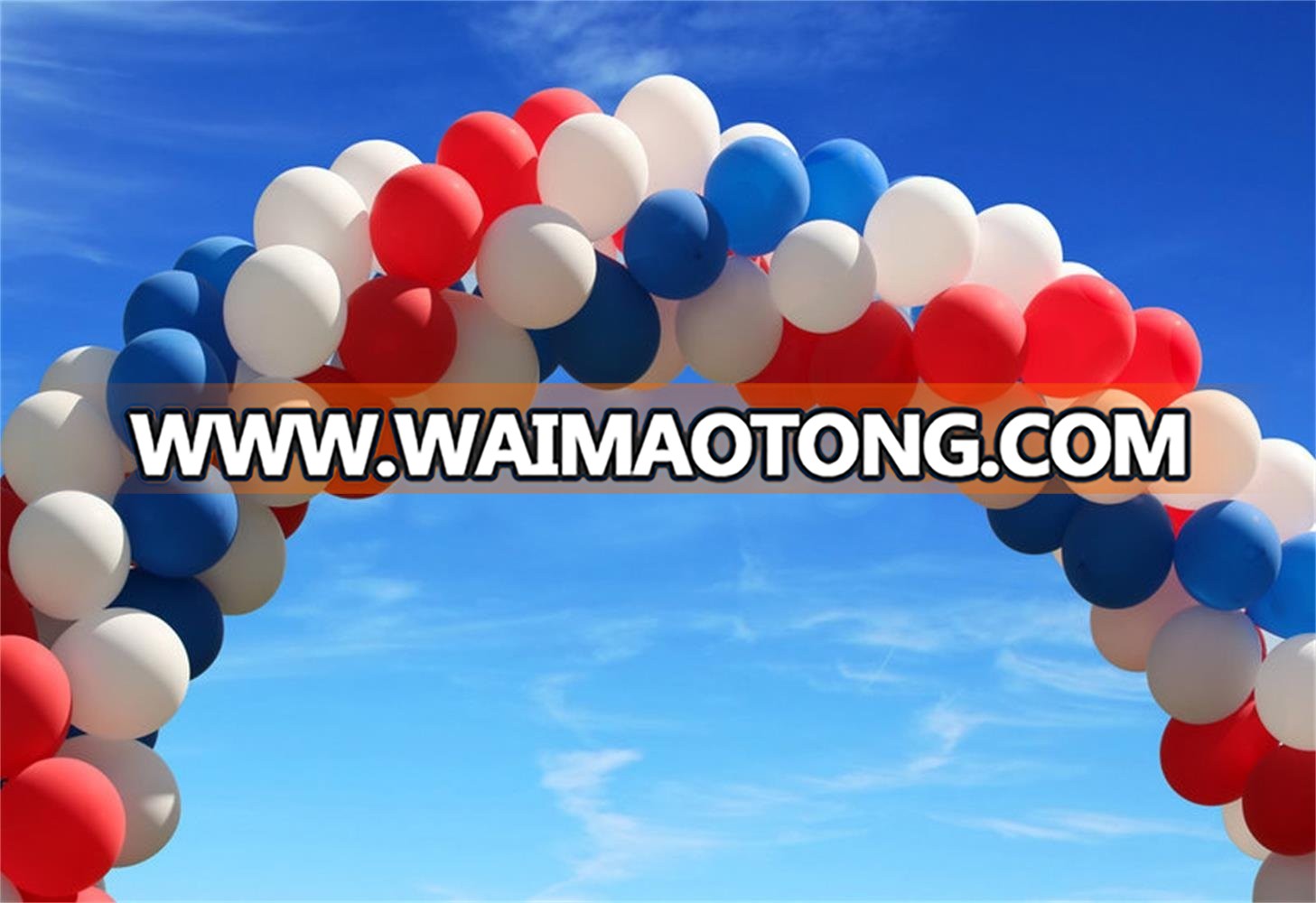 100 Premium Quality Balloons: 12 inches white and blue and red latex balloons birthday party decoration and events